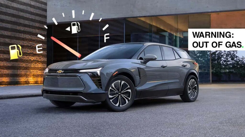 Chevy Blazer Ev Alerts Driver Of Fuel Depletion