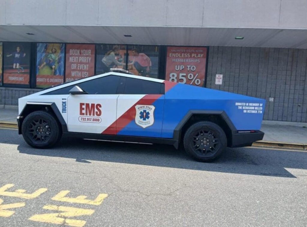 New Jersey Debuts Ambulance Modded Tesla Cybertruck With First Ever Wrap