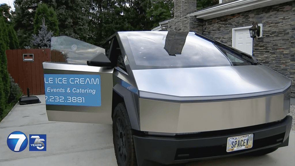 Ohio Woman Defaces Tesla Cybertruck Converted Into Ice Cream Truck