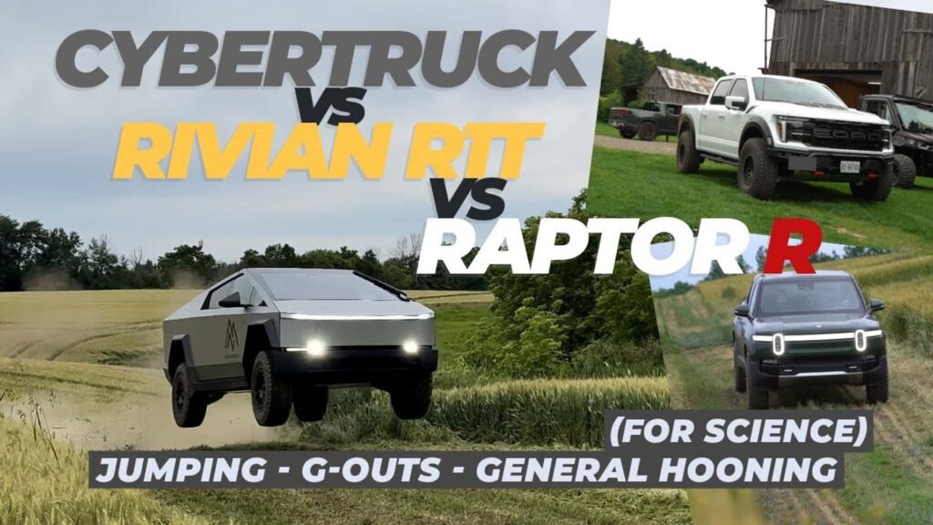 Tesla Cybertruck And Rivian R1t Achieve Epic Airborne Stunts