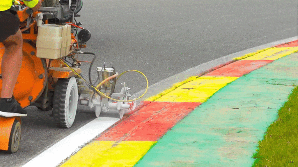 Prepping The Track: Painting For Upcoming F1 Race Weekend