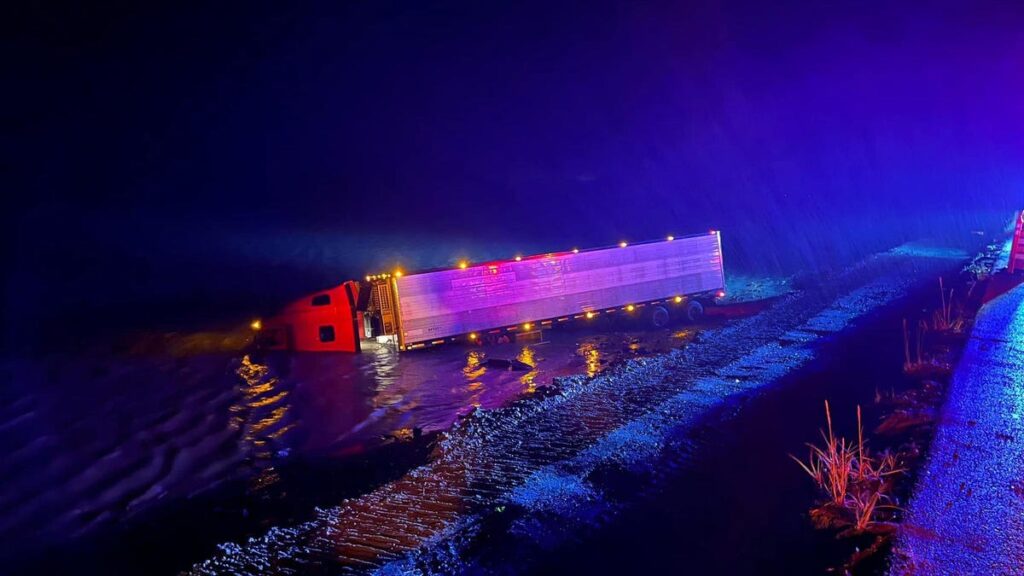 Brave Truck Driver Escapes Alive After Plunging Into Icy Alaskan