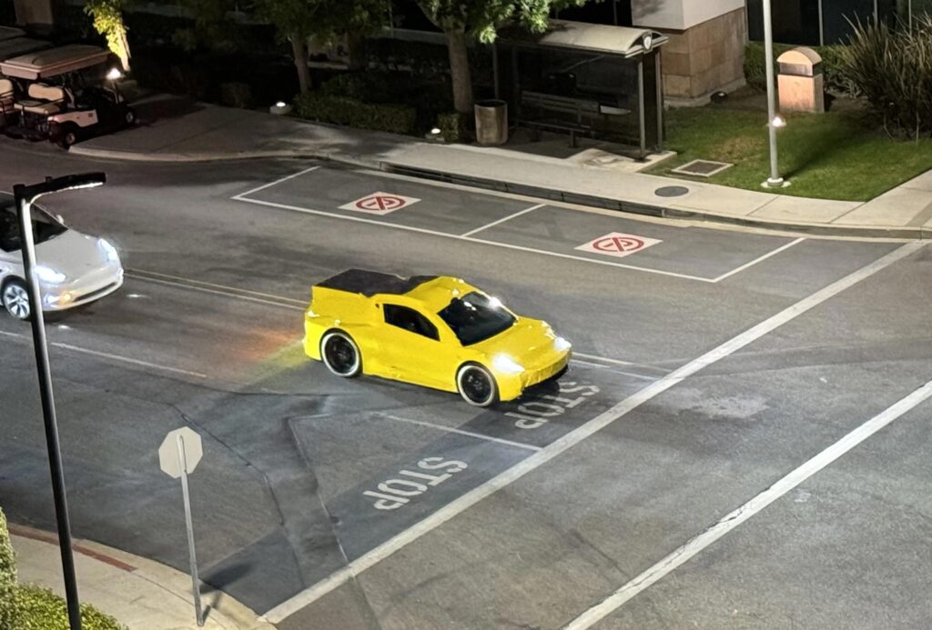 Camouflaged Tesla Robotaxi Prototype Spotted Near Warner Bros. Burbank Studios