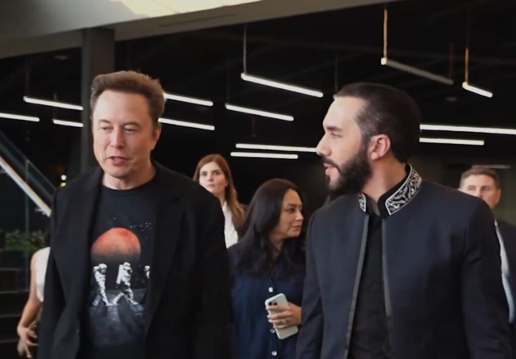 Elon Musk And El Salvador's President Hold Meeting At Tesla's