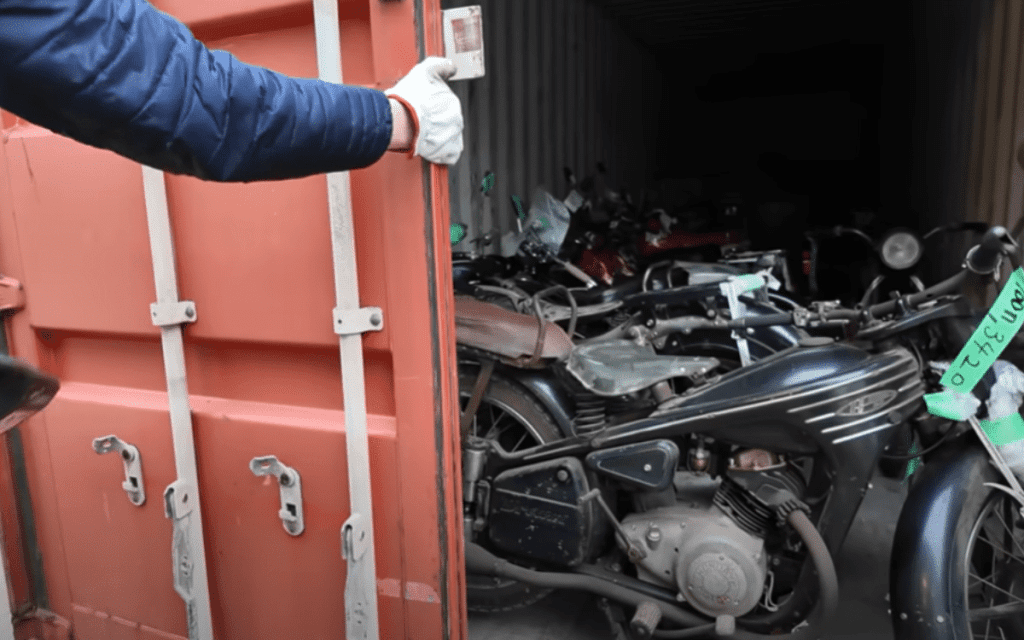 Japanese Shipping Container Reveals Unboxing Of A Rare Motorcycle Treasure